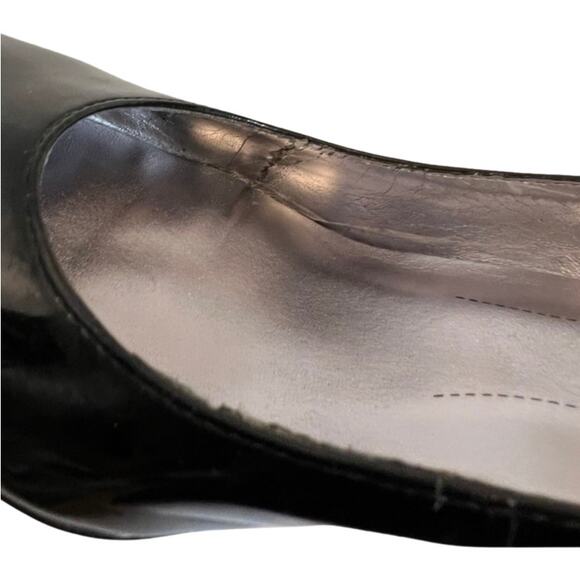 DKNYC Black Patent Pointed Toe Pump Slim Stacked Heel Pumps Stacy size 8 Office - Picture 9 of 10